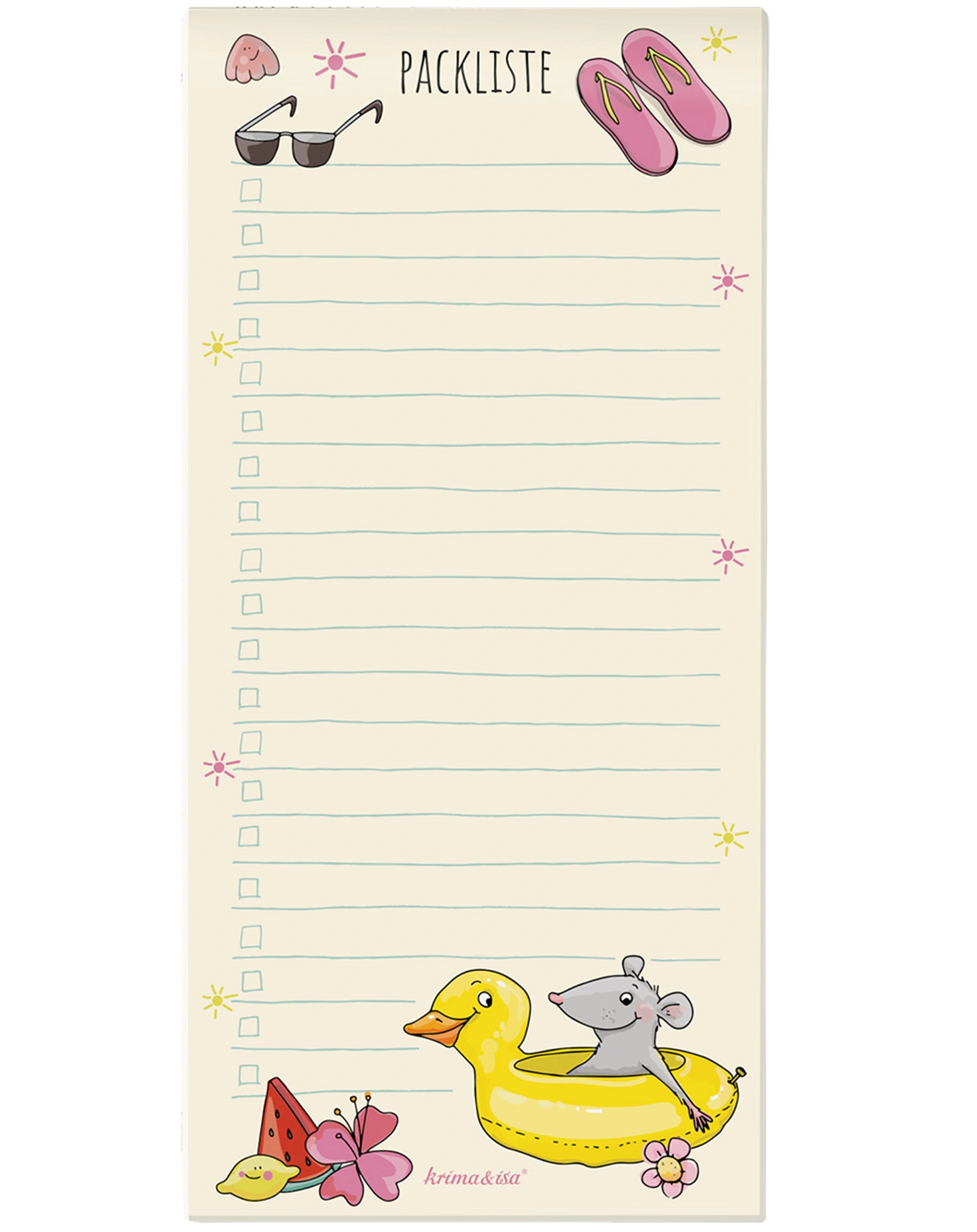 Notizblock PACKLISTE (50 Blatt)