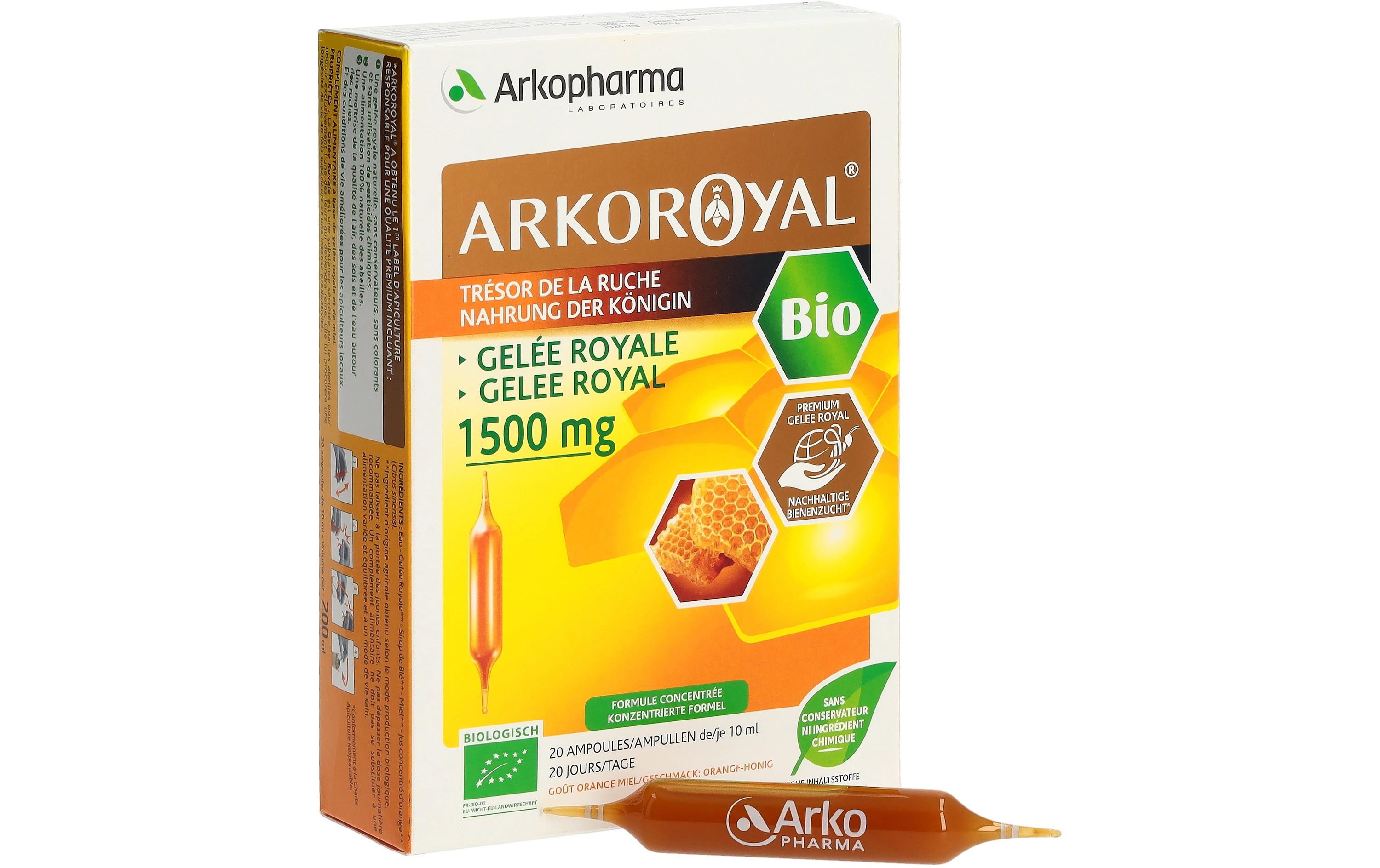 Gelee Royale Bio 1500 mg Ampulle 20 x 10 mlAmpullen zur Nahrungsergänzung