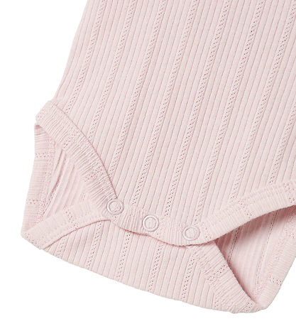 Name It Body L/æ - Rib - Nbdia - Light Lilac m. Lochmuster/Blond