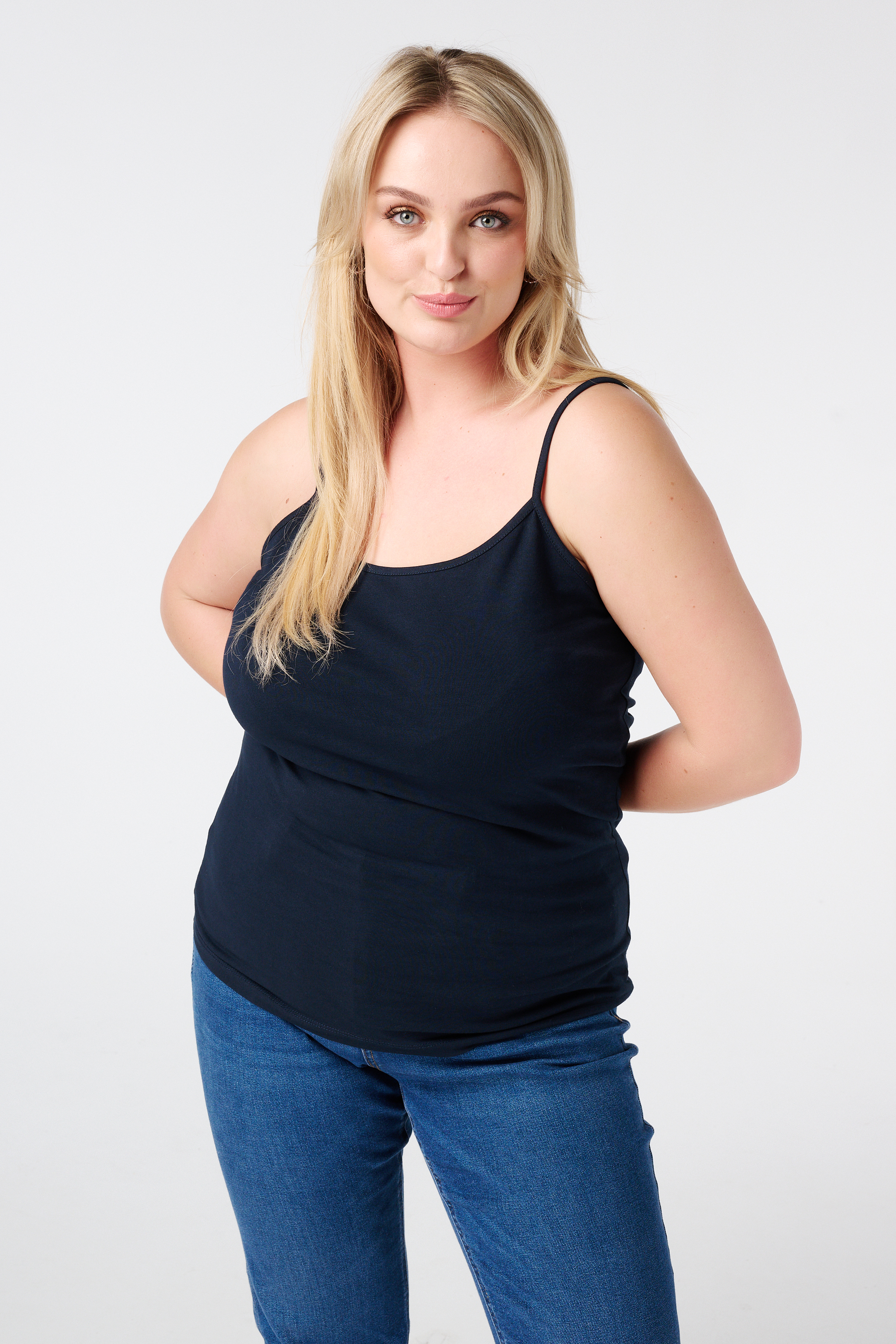 Singlet met stretch Navy blauw