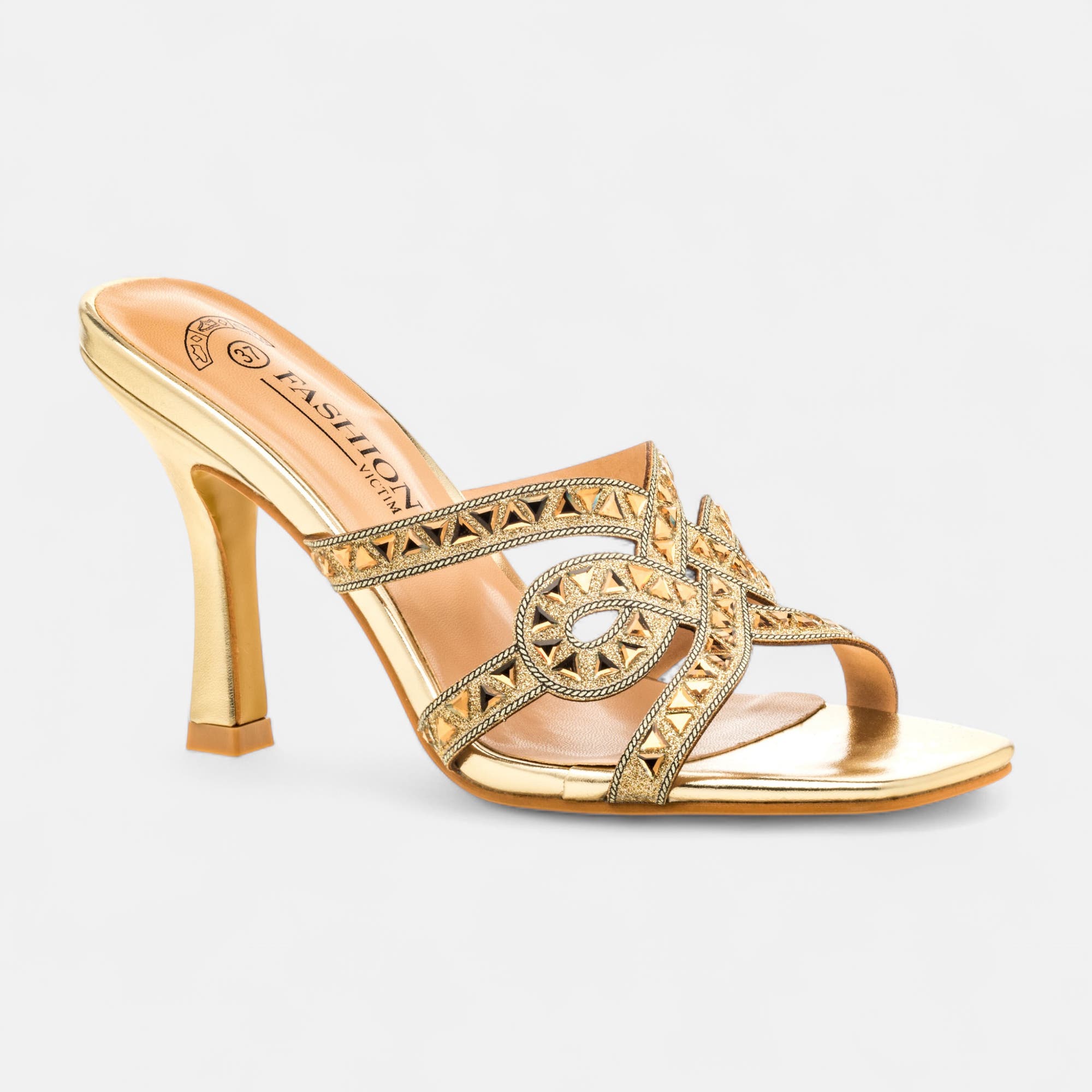 Mules à talon Femme or