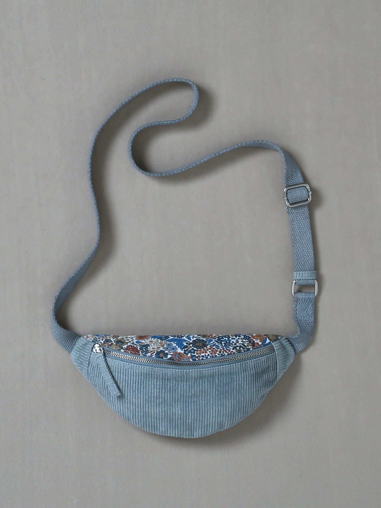 Sac banane Fille velours et tissu Liberty