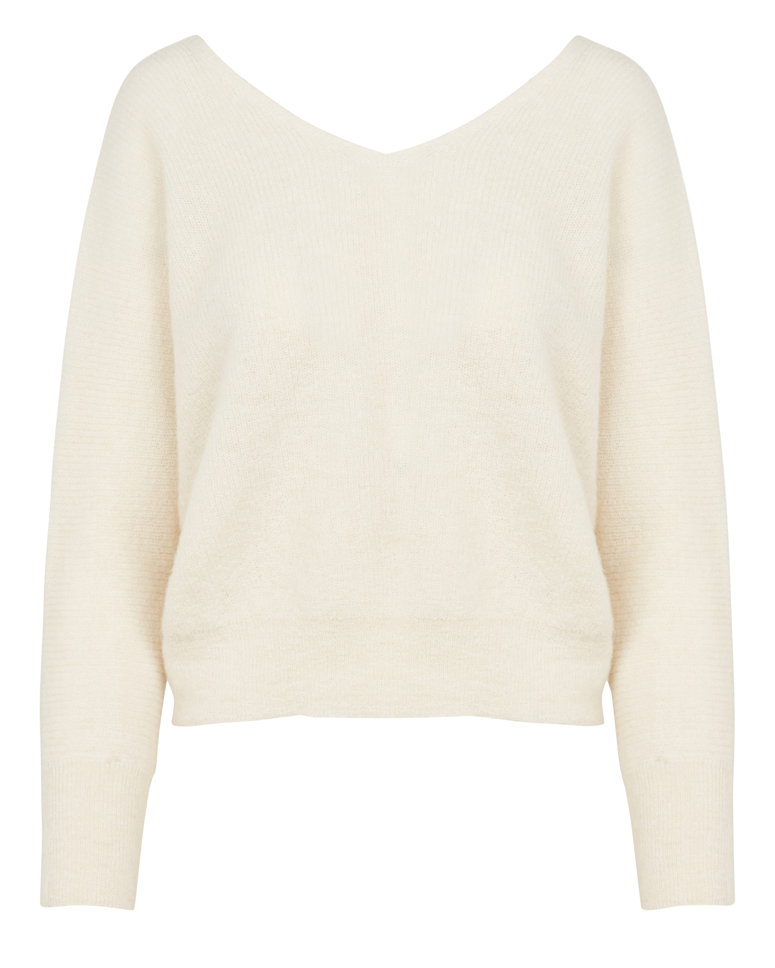 ELSA - Gilet court col V en coton mélangé| Beige