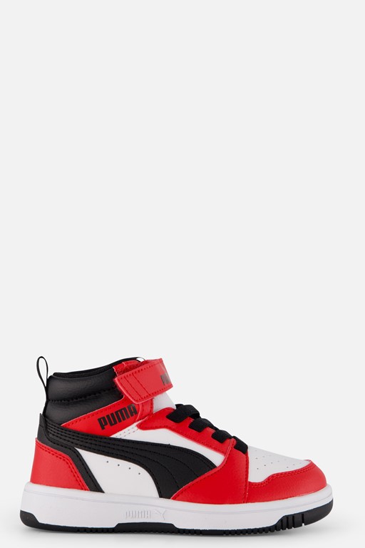 Puma Rebound V6 Mid Sneakers wit Imitatieleer
