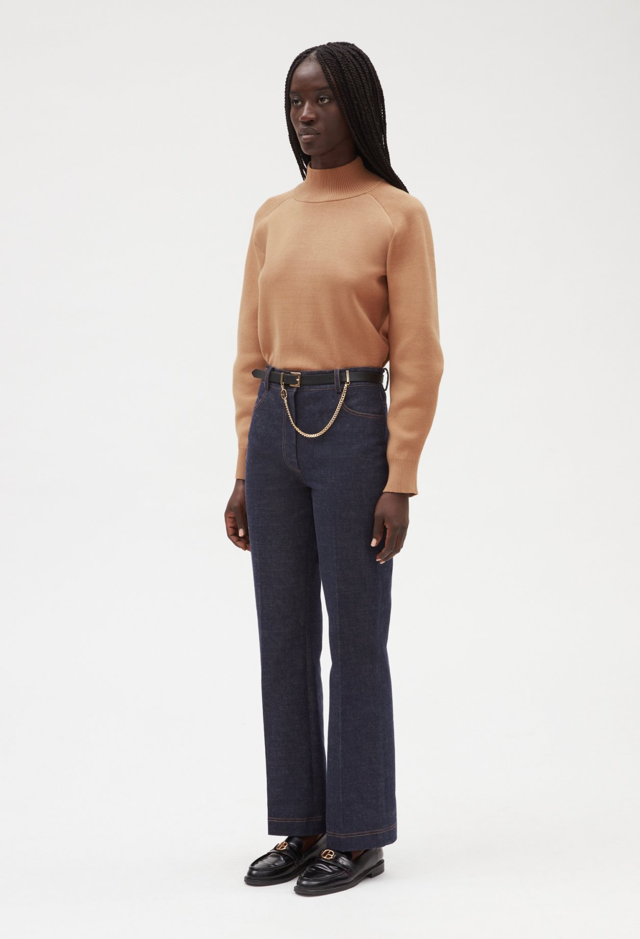 Pantalon denim bleu brut