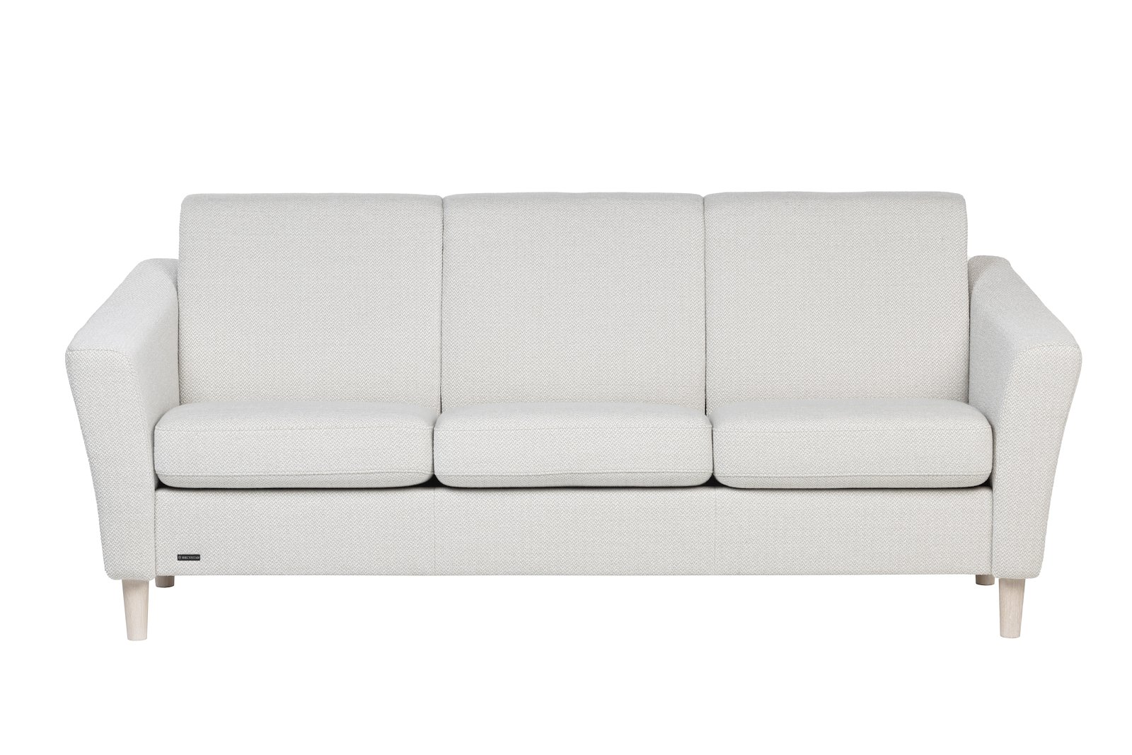 Medly sofa Tekstil Uno Kitt med vange A og hvitoljet ben 376