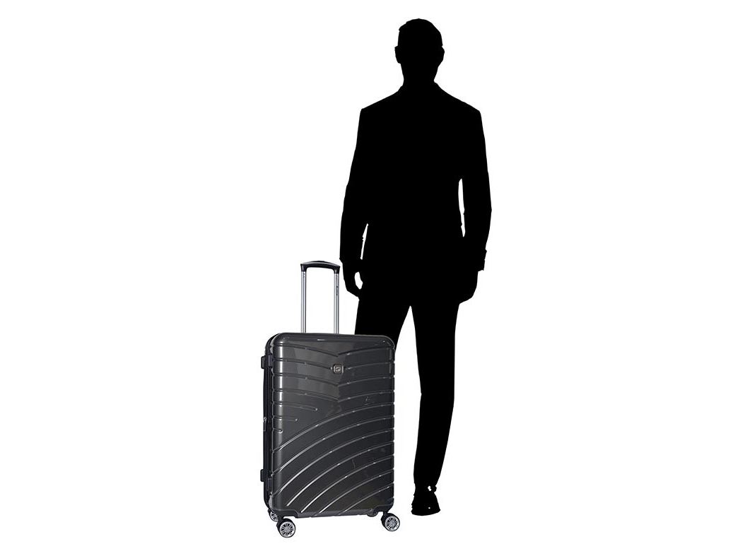 MALA DE VIAGEM GRANDE RÍGIDA AIRPORT CINZENTO ESCURO 8 RODAS 75CM