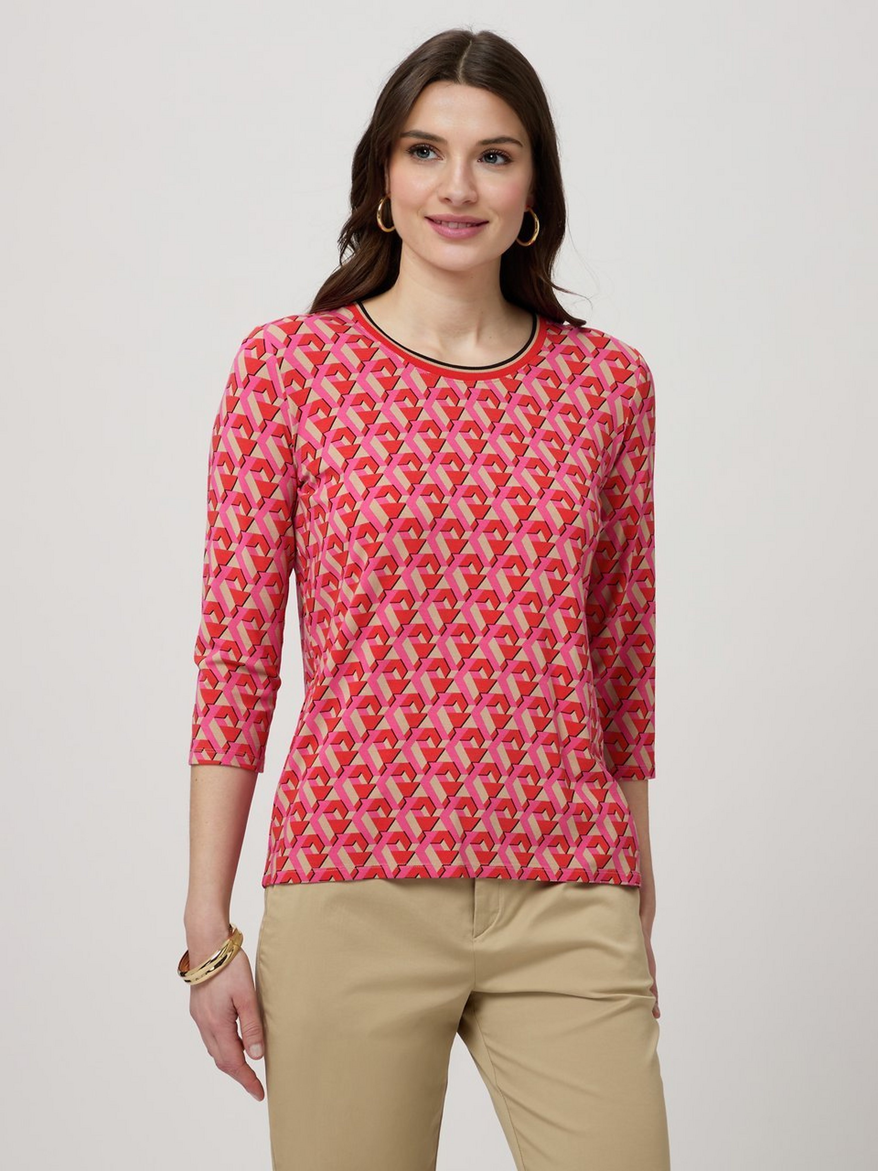 Rundhals-Shirt mit 3/4-Arm