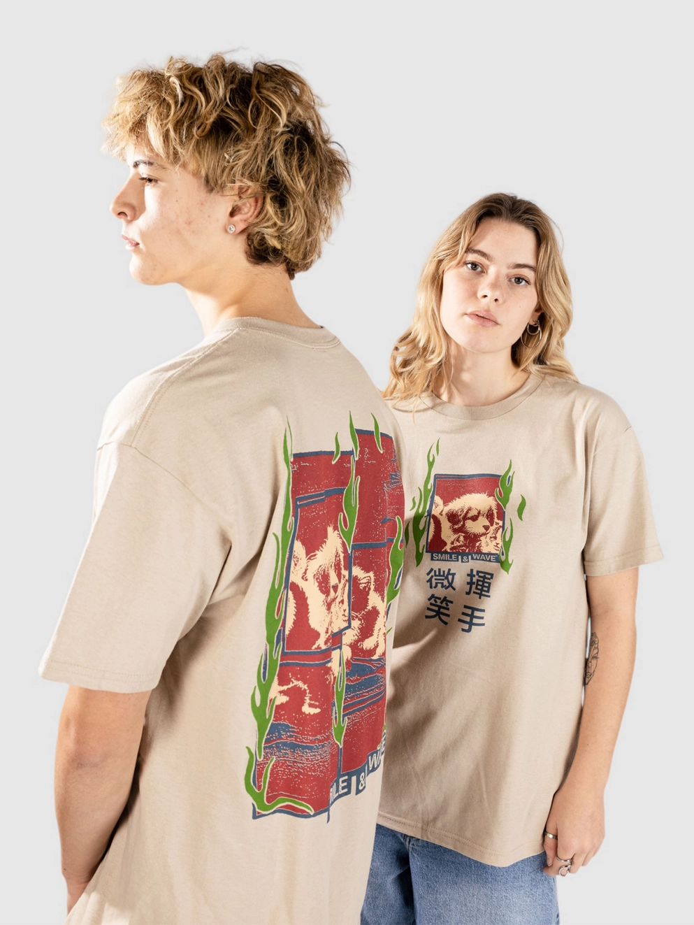 Smile And Wave Companion T-Shirt sand