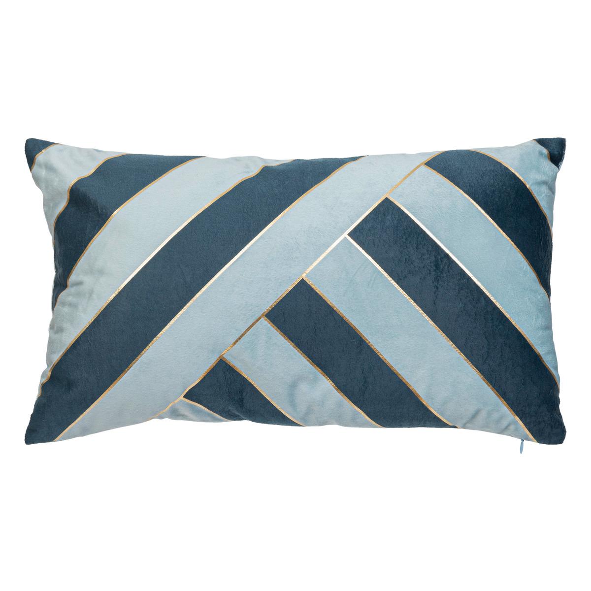 COUSSIN RAYE NELYA VELOURS BLEU 30X50CM