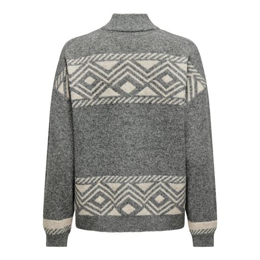ONLY Victoria Striktrøje, Medium Grey Melange, S