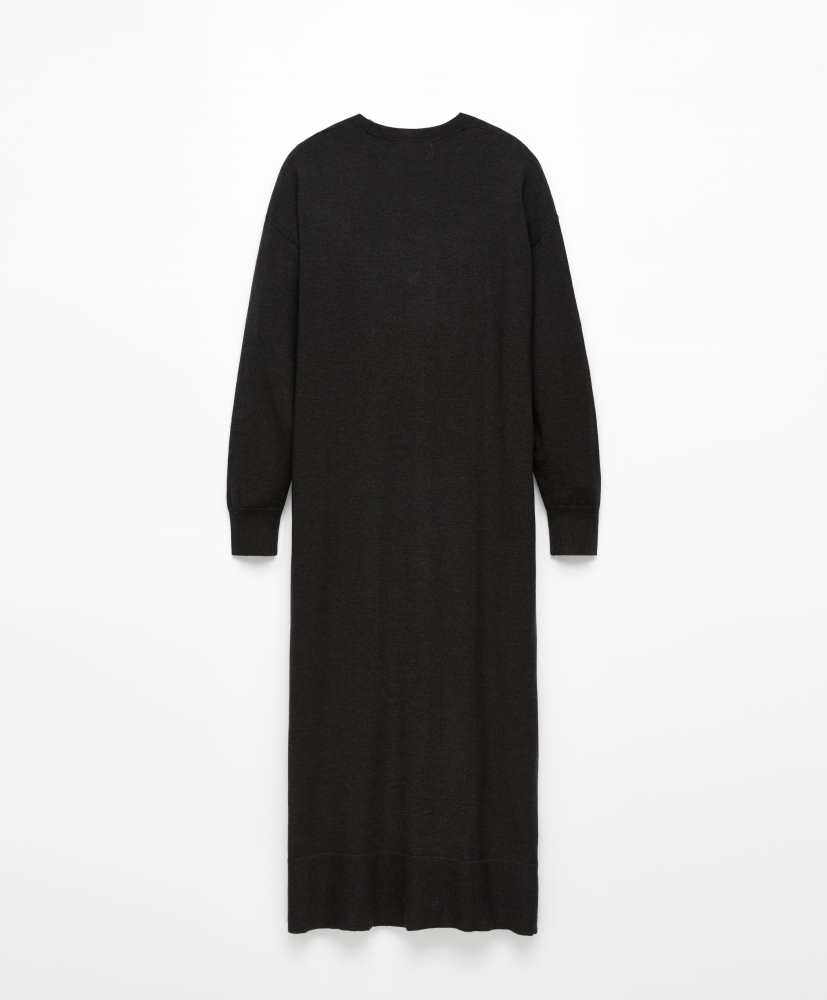 Vestido longo com botões