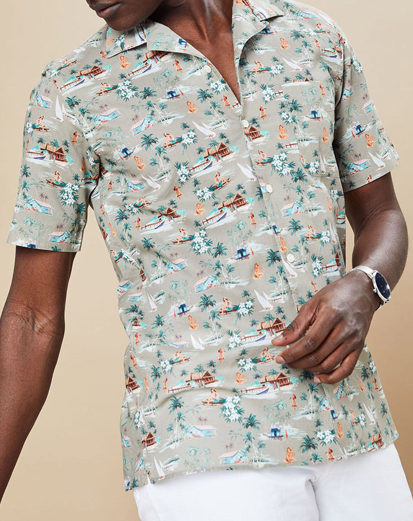 Hartford Chemise Slim Fit Slam 02 Mc kaki