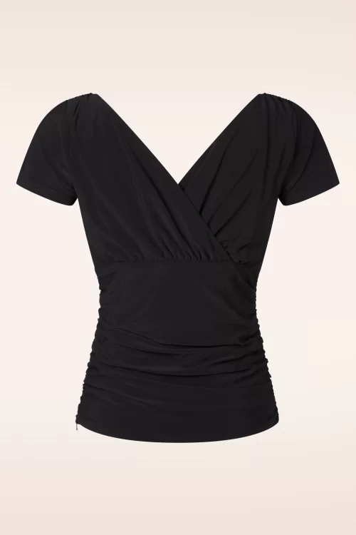 Vintage Diva  Alessandra top in zwart