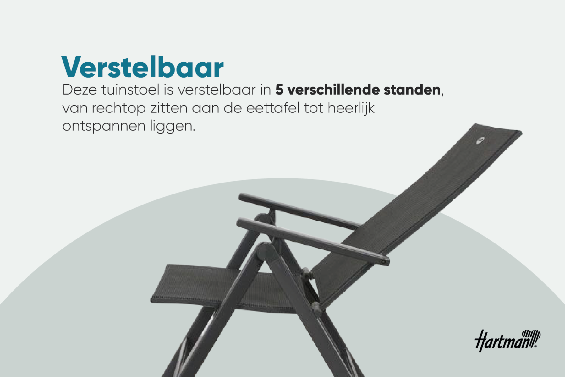 Hartman Napoli verstelbare tuinstoel - Antraciet
