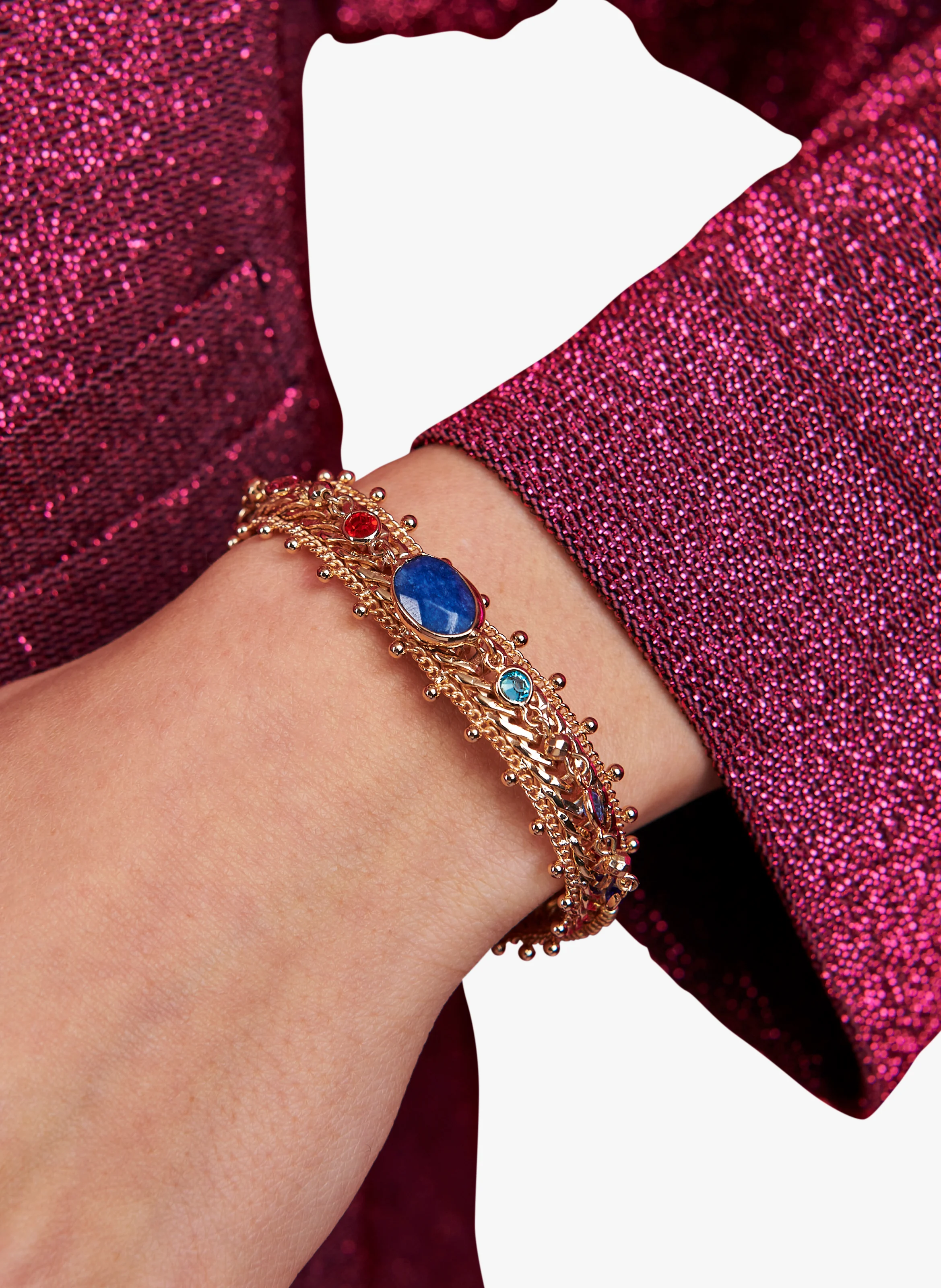 Bracelet fin en laiton| Multicolore