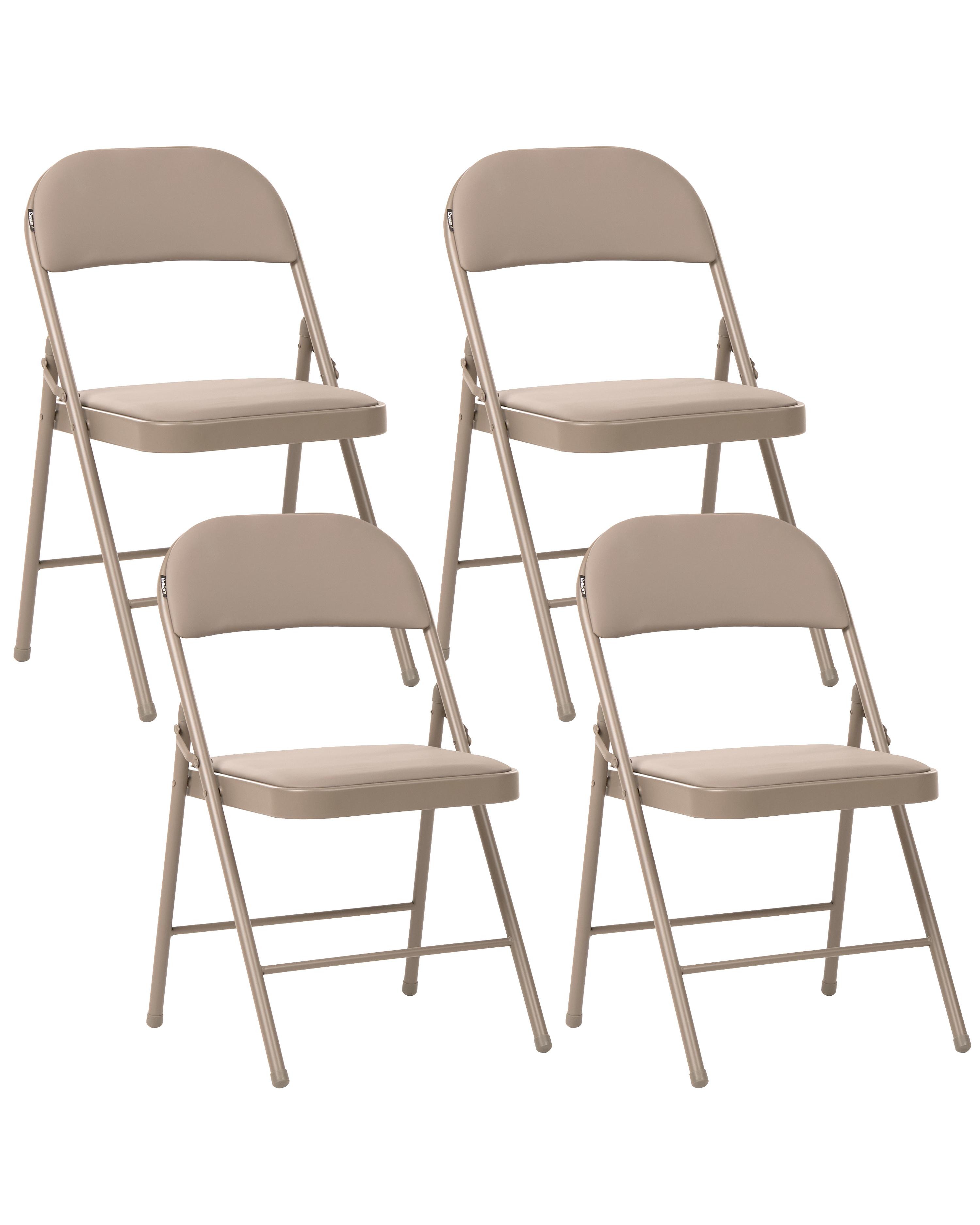 Set van 4 klapstoelen SHASTA Metaal Beige