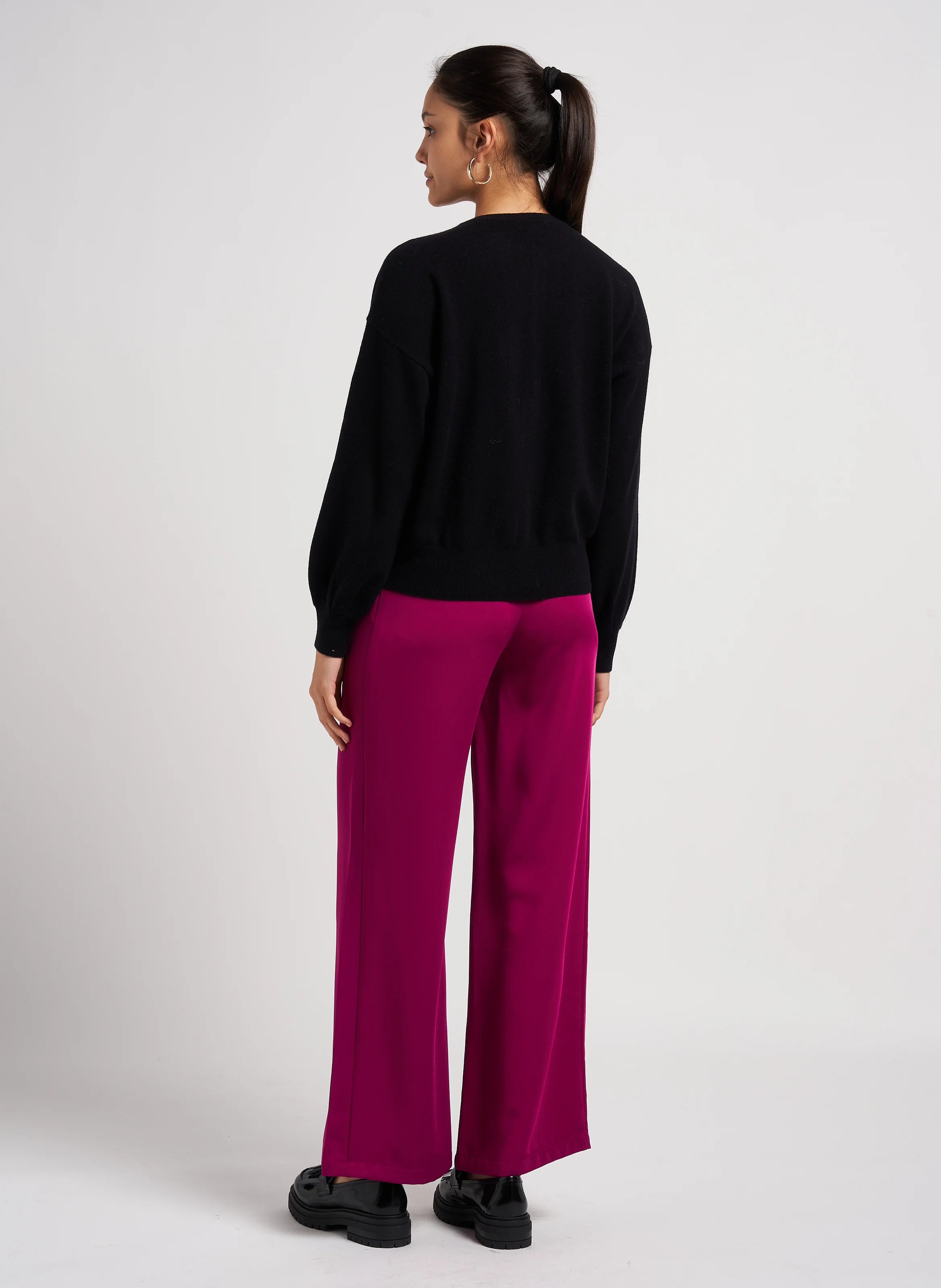 EGU - Pantalon de tailleur large et fluide| Rose