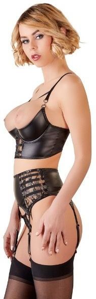 Sexy Jarretel Set met Spannende Open BH