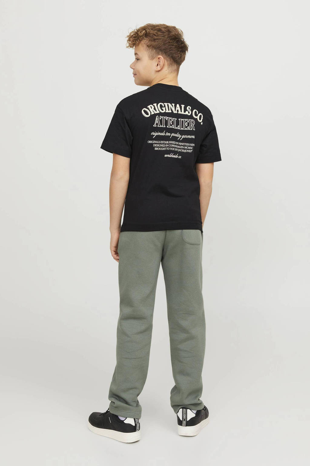 JACK & JONES T-shirt JORSANTORINI met backprint zwart
