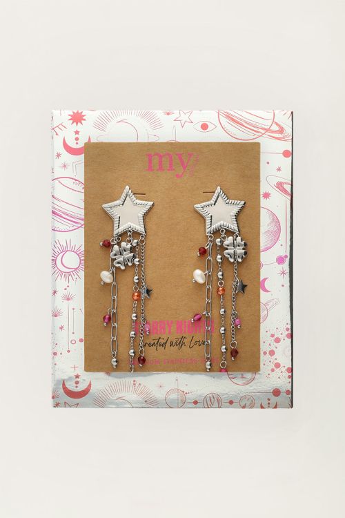 Starry oorhangers met ster en kralen