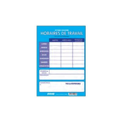 Pickup - Panneau d'affichage - Horaires de travail