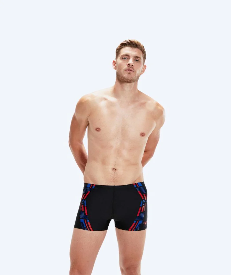 Speedo aquashorts til mænd - Tech Print - Sort/blå
