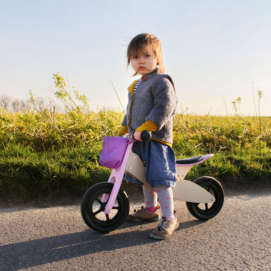Small Foot-Houten Driewieler en Loopfiets 2in1 Maxi Roze