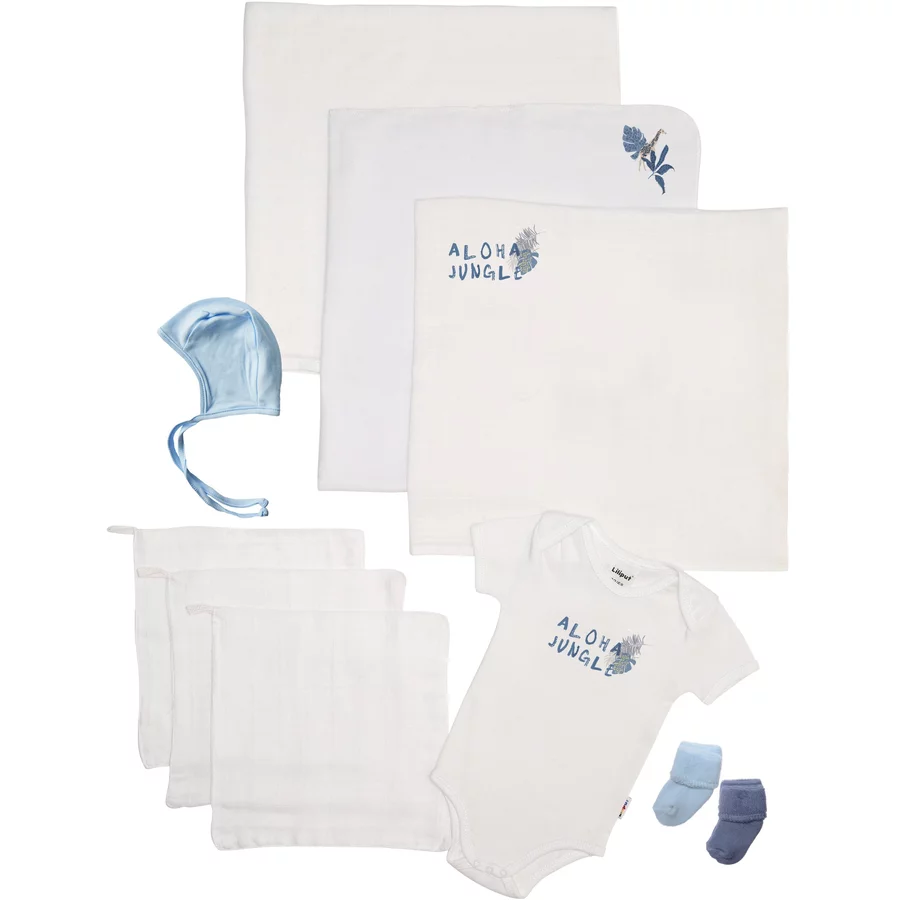 Liliput Baby Starter Set 10-tlg. Aloha Jungle weiß, hellblau