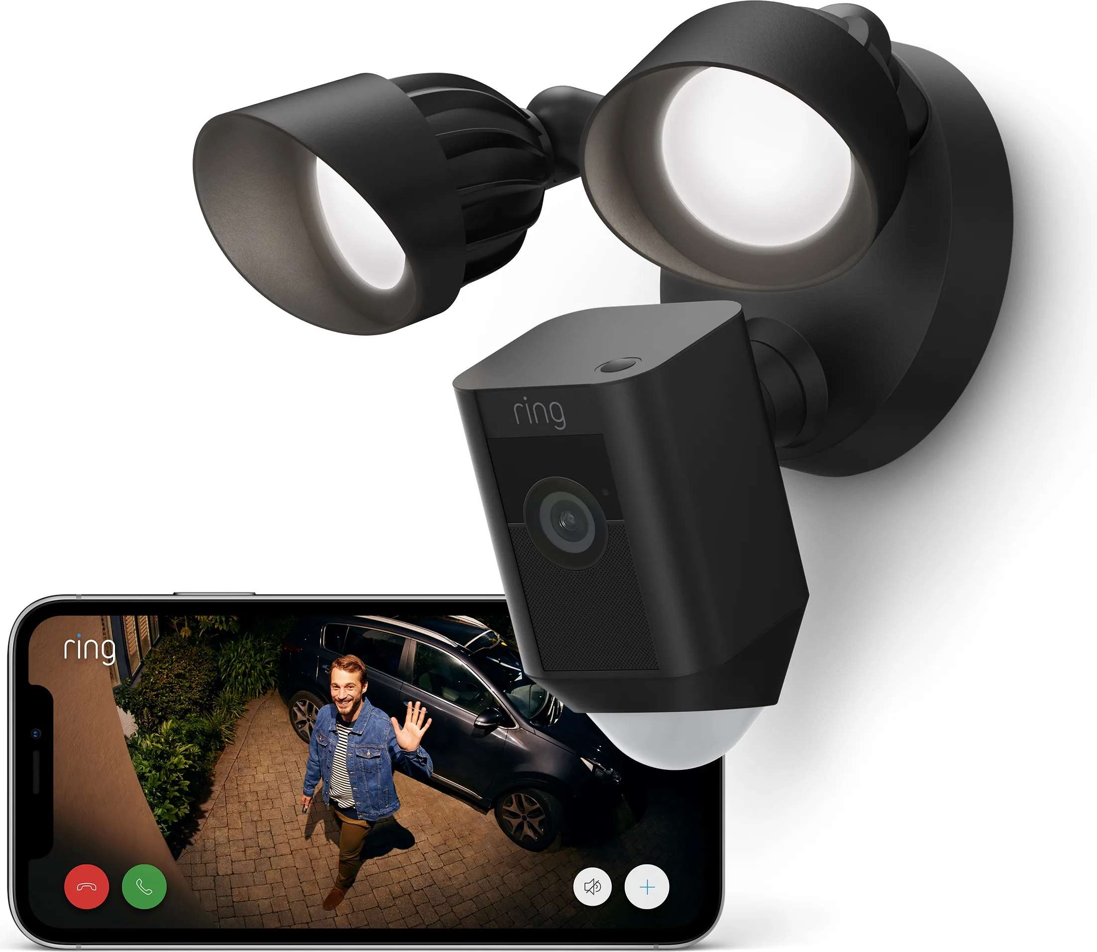 Ring Floodlight Cam Wired Plus Noir Caméra de surveillance