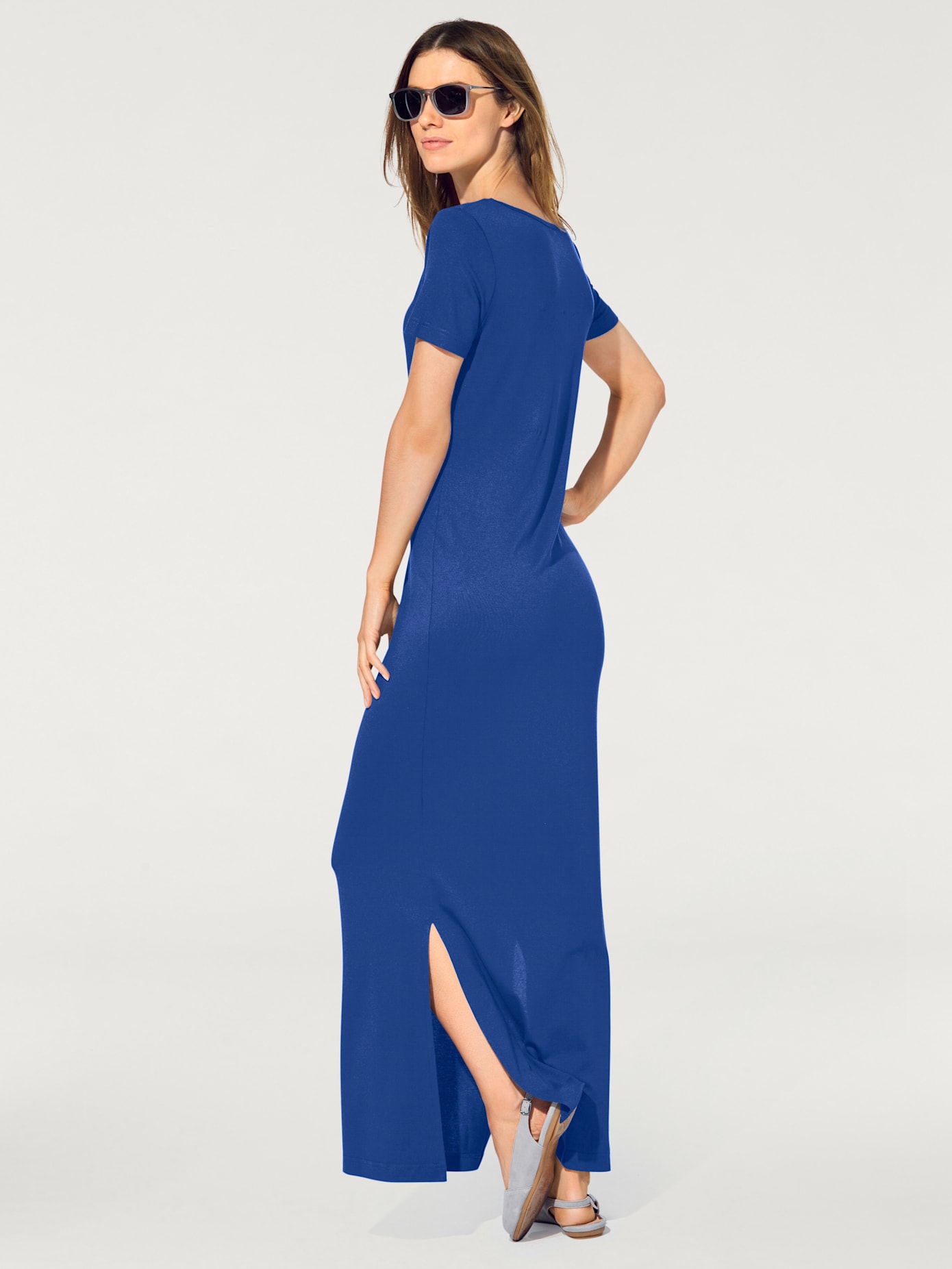 Robe en jersey coupe longue tendance, idéale pour l'été