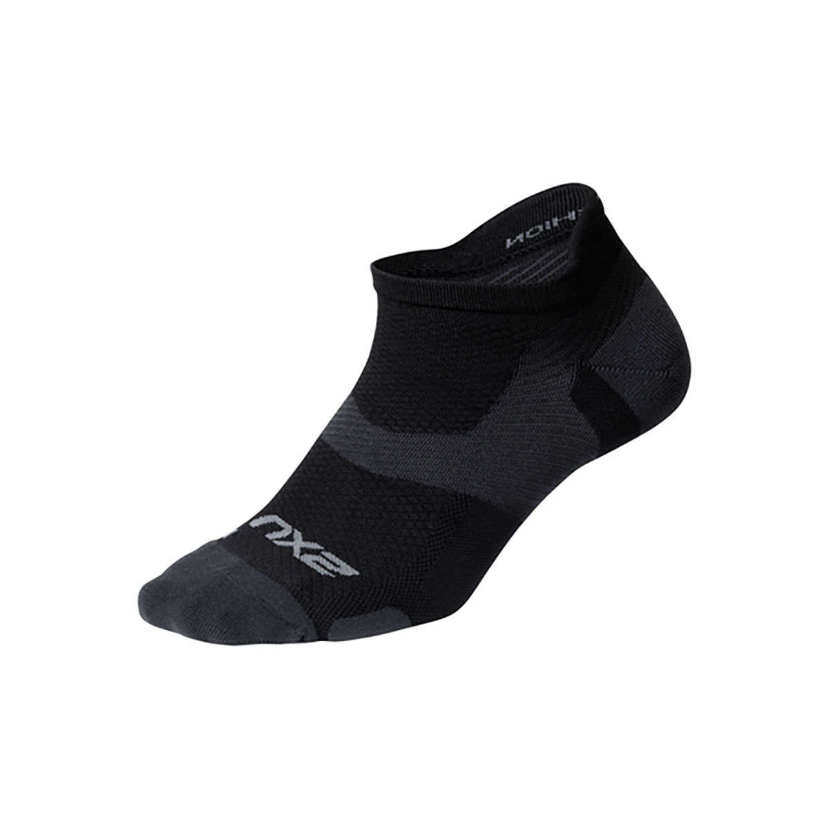2XU Vectr Light Cushion No Show Compressiesokken Zwart/Grijs