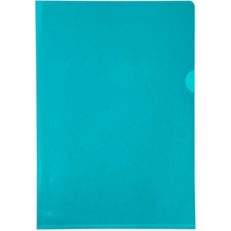 Etui carton de 100 pochettes coin PVC lisse haute résistance 13/100e - A4 - Vert