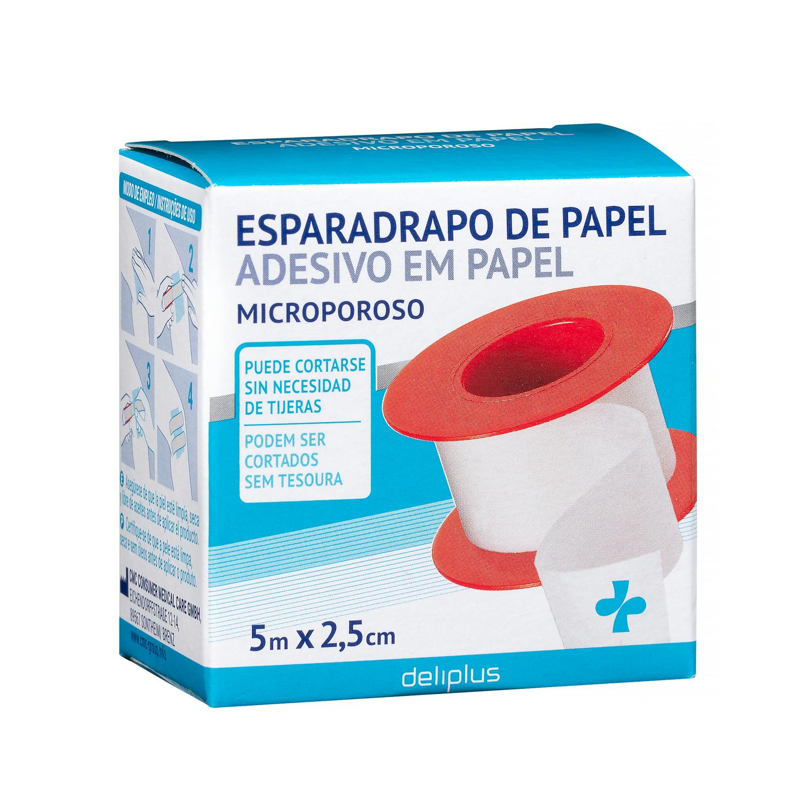 Ruban adhésif en papier microporeux blanc Deliplus