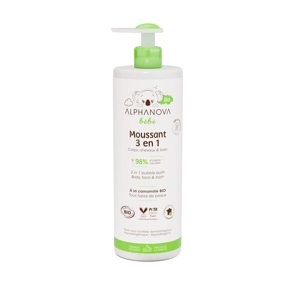 ALPHANOVA Baby Schaumbad 3en1<br>400 ml, Flasche, Bio