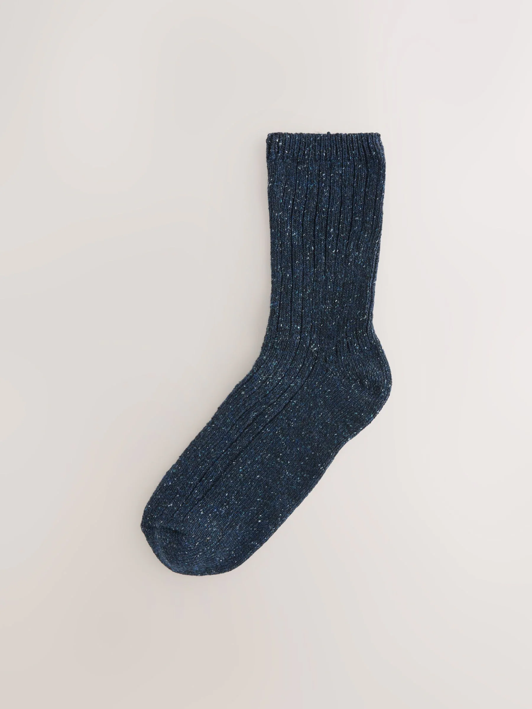 Tonaal blauw - Thermische enkelsokken van wol-zijdemix verpakking van 3