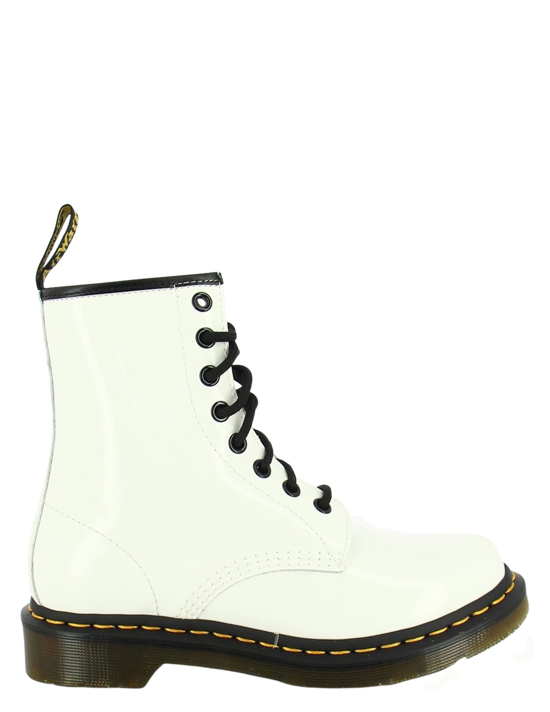 dr martens boots femme 1460 cuir verni blanc