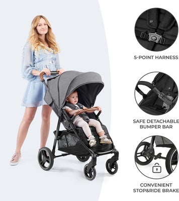 Kinderkraft GRANDE PLUS Sportsvogn, Black