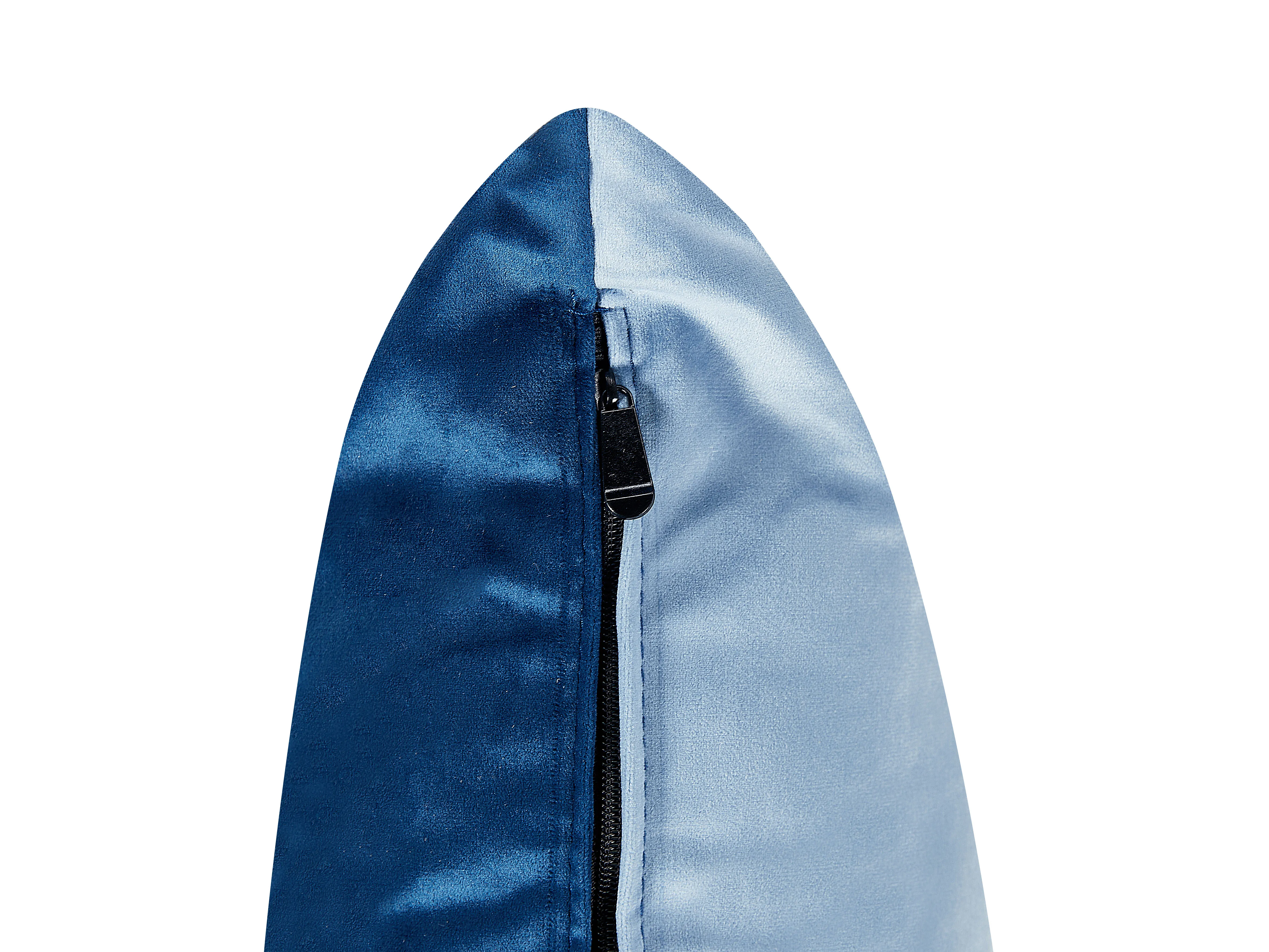 Linkszijdige chaise longue GONESSE Fluweel Blauw