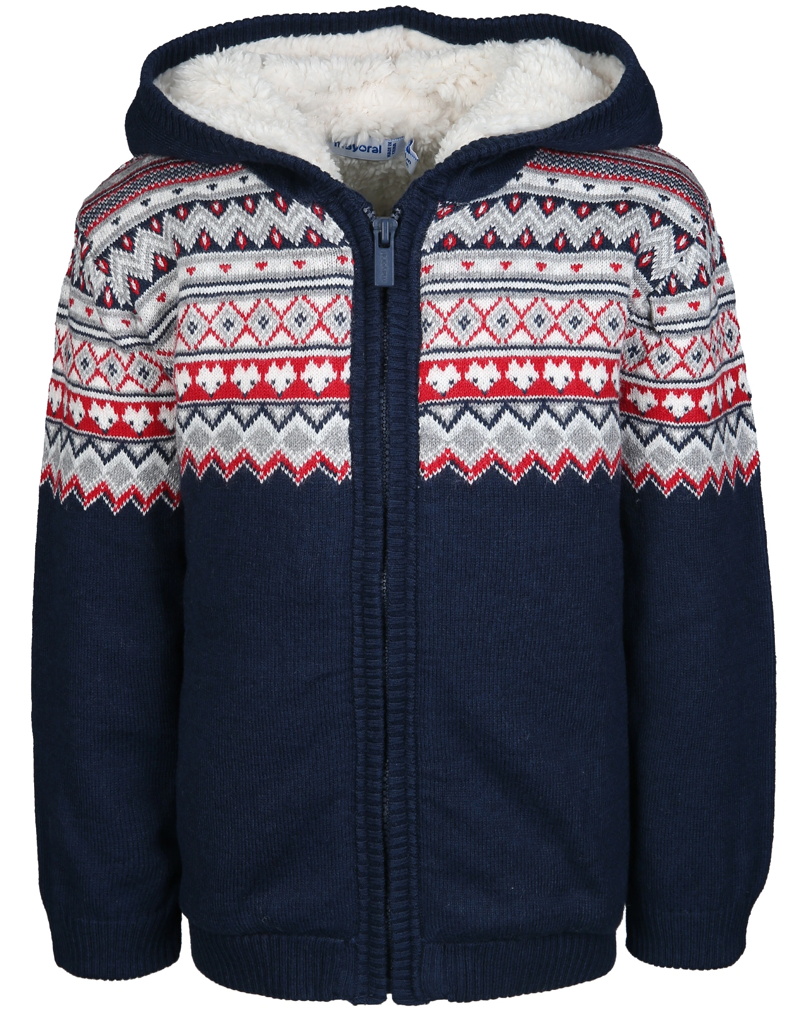 Kapuzen-Strickjacke WINTER PLUSH in dark navy