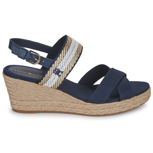 Tommy Hilfiger - GOLDEN WEBBING MID WEDGE - Marine