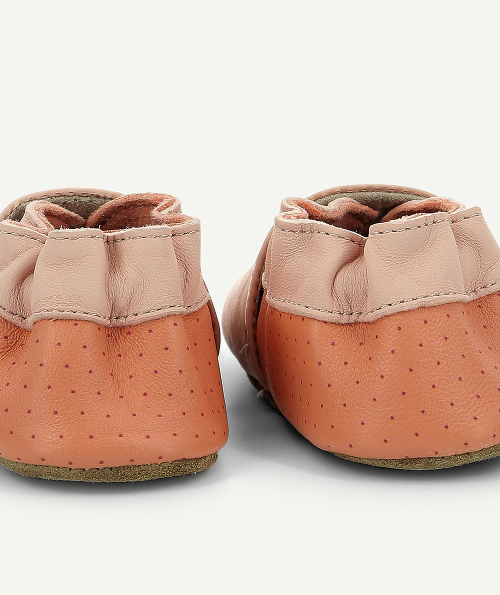 ROBEEZCHAUSSONS BÉBÉ ROSE EN CUIR AVEC CERISES
