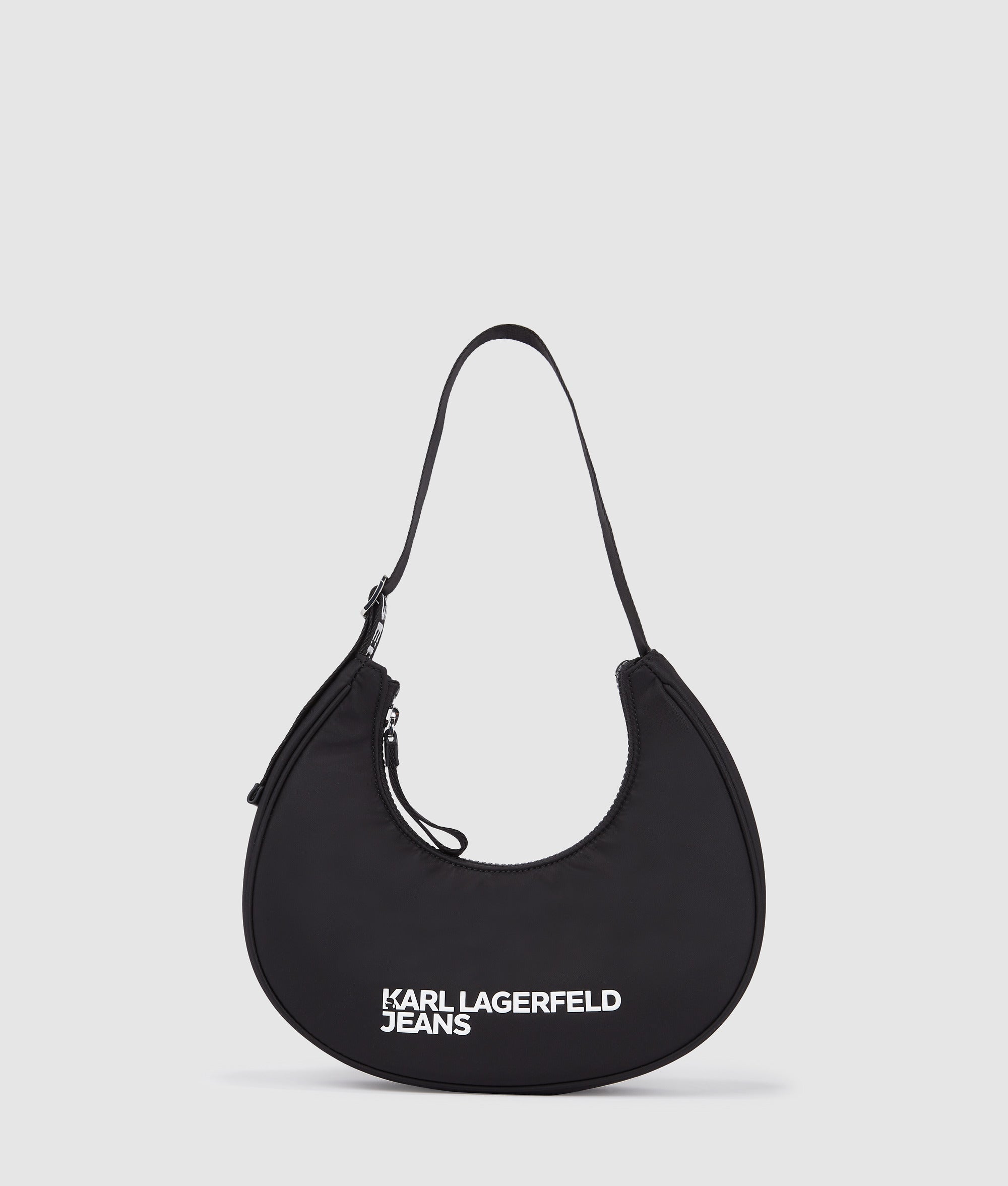 Maanvormige nylon schoudertas met logo