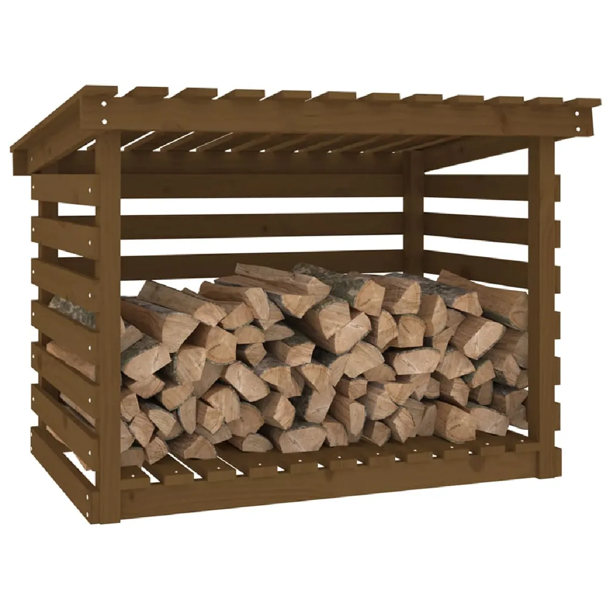 vidaXL Support bois de chauffage - Marron miel