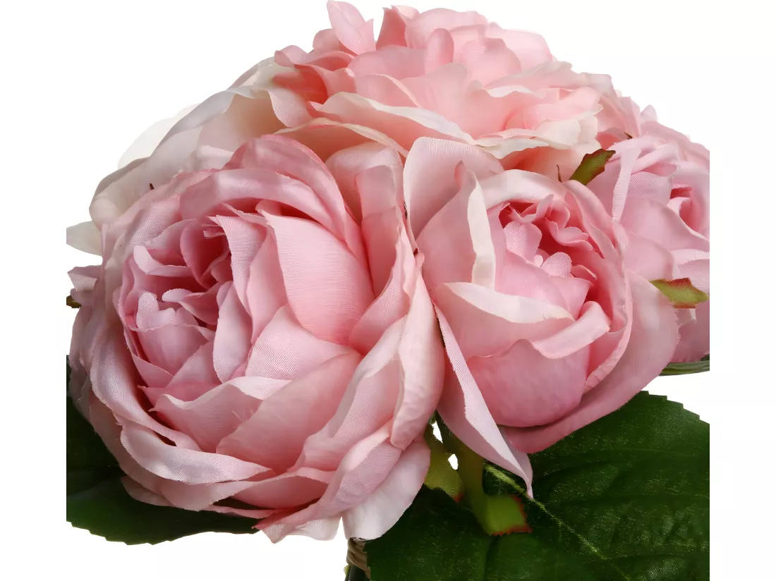 Bouquet de Fleurs artificielles 9 Roses anciennes D. 23 x H. 30 cm