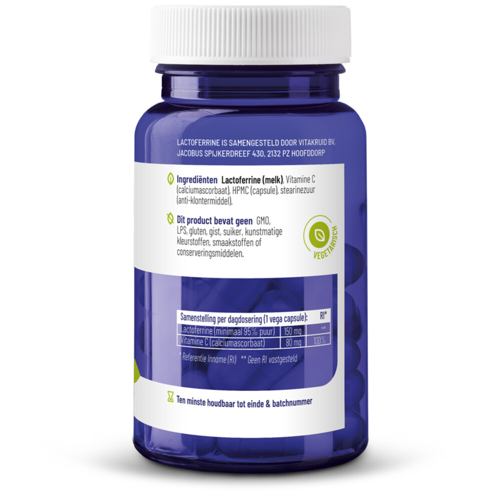2x Vitakruid Lactoferrine 150 mg 60 vegacapsules