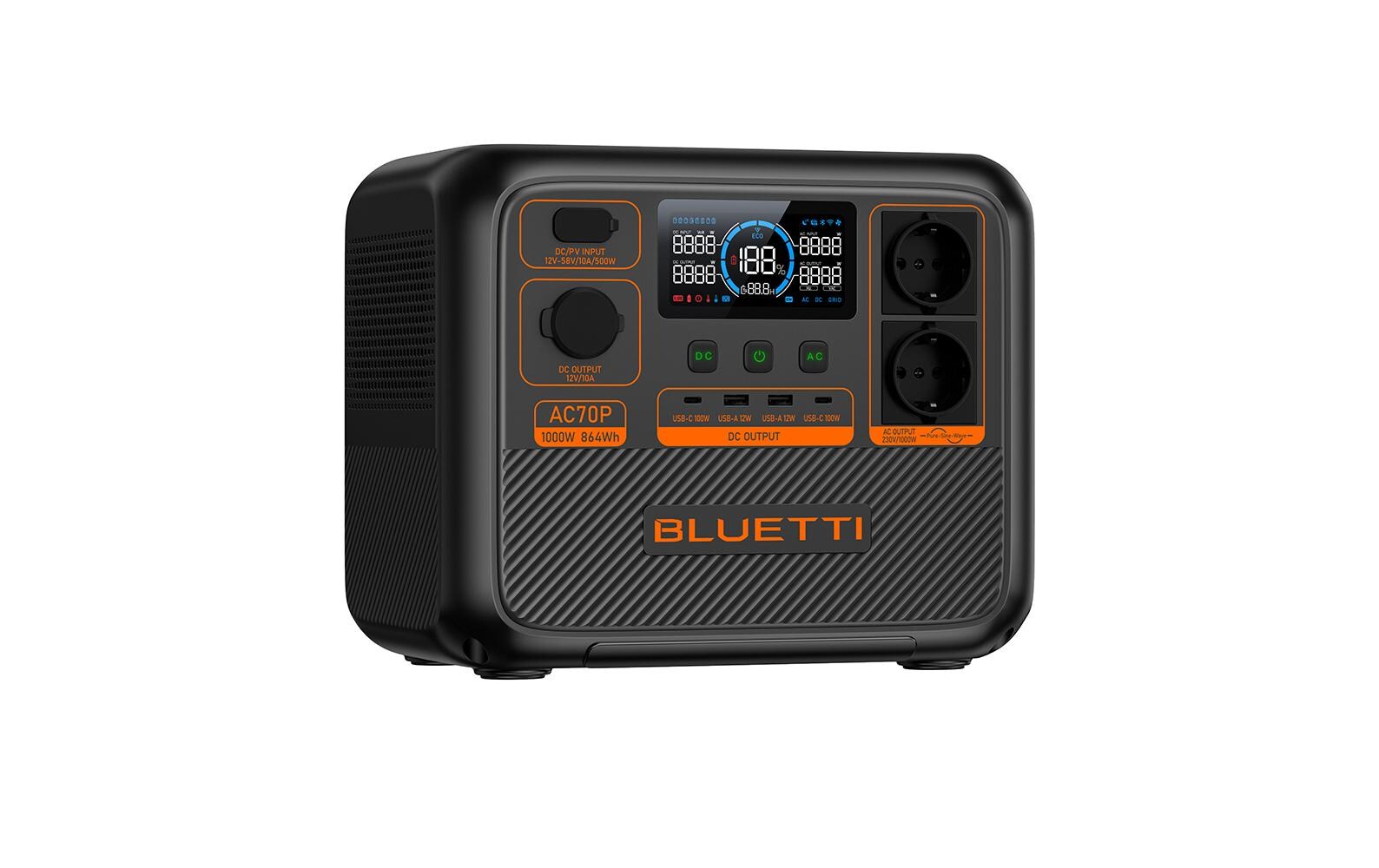 Power Station AC70P 864 Wh<br>Tragbare Power Station Lithium-Eisen-Phosphat (LiFePO4) 1000 W 10.7 kg