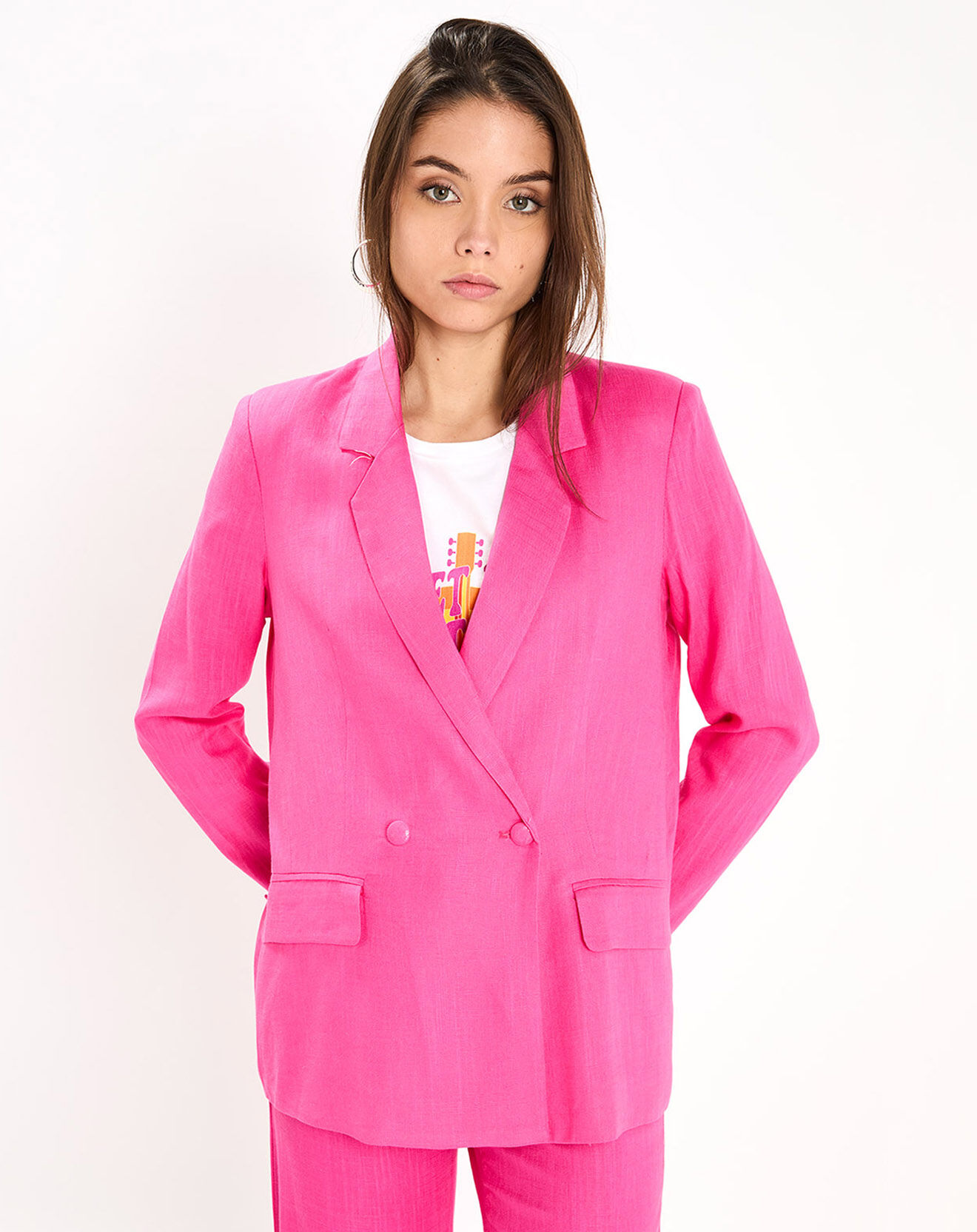 La Petite Etoile Veste en Lin mélangé Aileen fushia