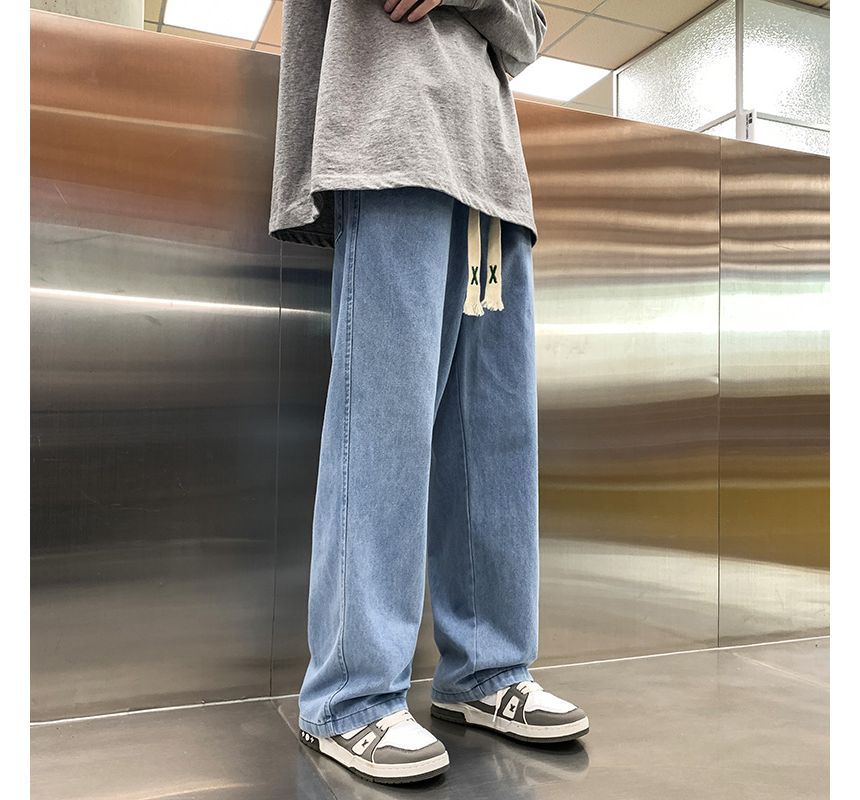 emeisa - Gewassen losse jeans met trekkoord in de taille