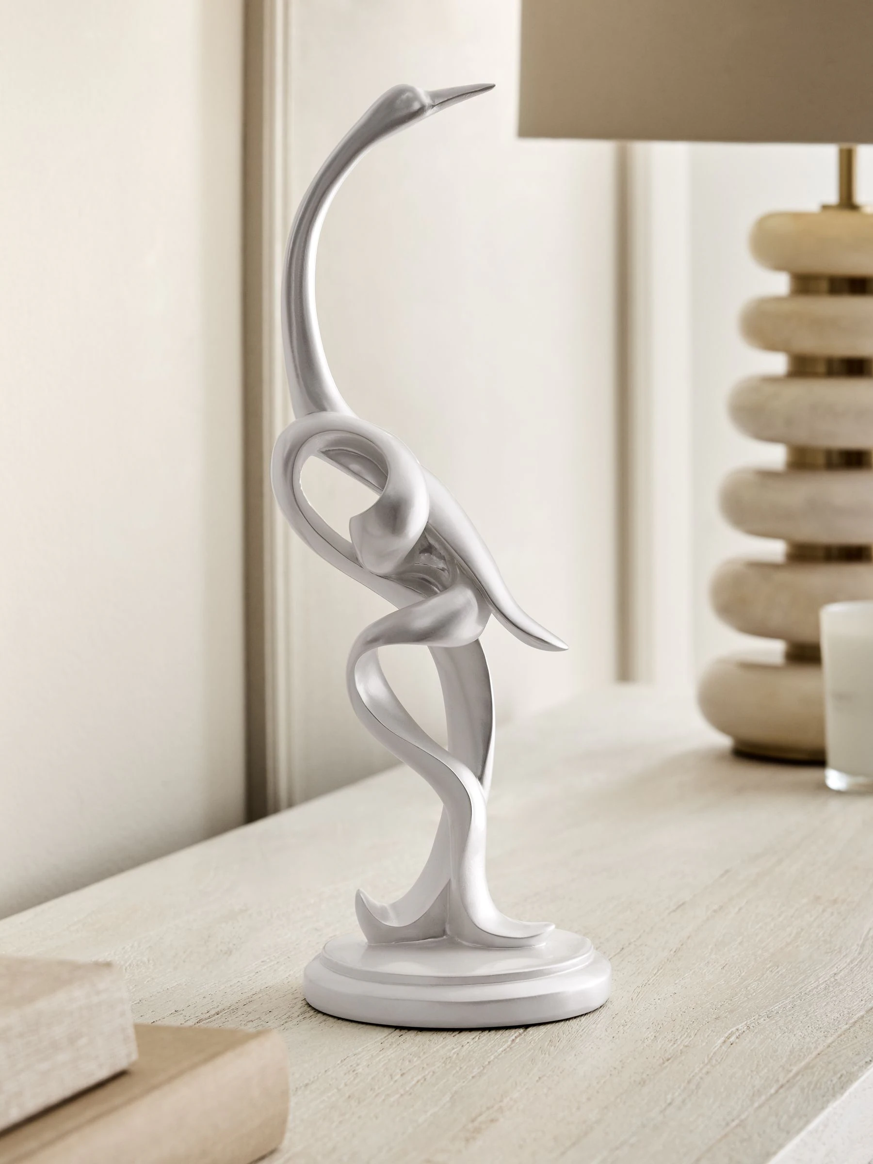 Iridescent Ribbon Crane Ornament